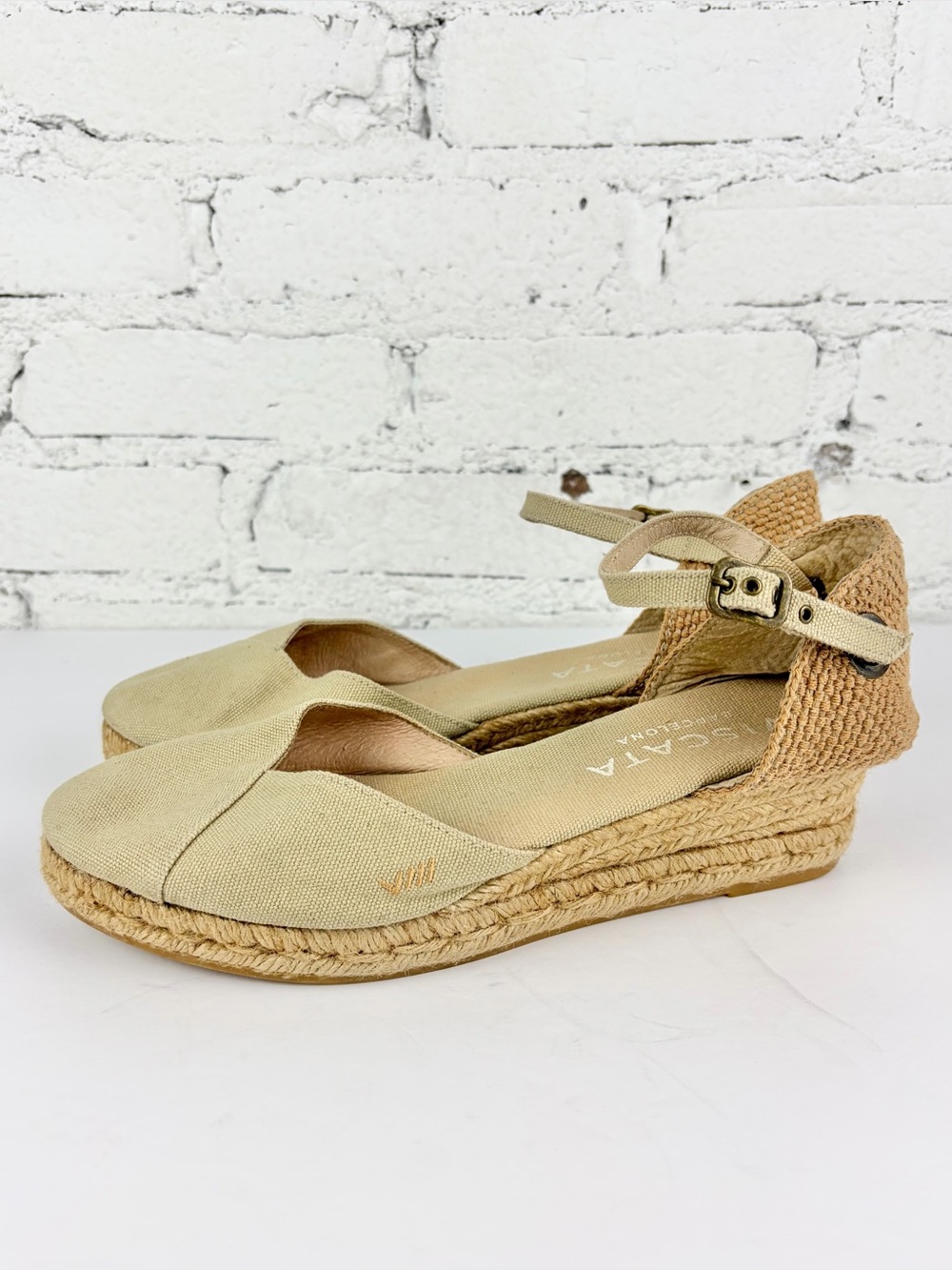 Viscata Barcelona Espadrille Wedge Ankle Strap Sandals 40